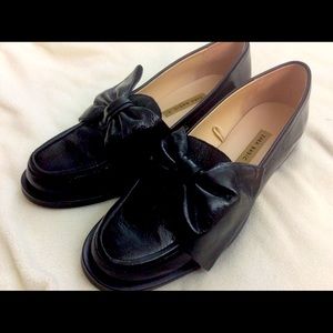 NEW ZARA Leather Bow Loafers EUR 38